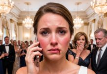 The second my future mother-in-law slapped me, the entire rehearsal dinner went silent. Then she pointed at me and screamed, “You’re nothing but a thieving gold digger! You’ll never belong in this family!” I wiped the blood from my lip, picked up my phone, and whispered, “Dad… come get me. And don’t show them any mercy.” None of them realized those words had already destroyed their perfect family forever.