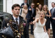 The first bag of garbage burst across my chest as the bride’s family howled with laughter. “Turn around, chauffeur—Nora will never marry trash like you!” Blake sneered. I wiped rotten fruit from my suit and glanced at the camera recording everything. They thought they were humiliating a penniless driver. They didn’t know their billionaire groom had just captured the evidence that would destroy them.