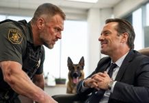 I found my retired K9 partner, Rocky, starving beneath a rain-soaked park bench while the company responsible for him kept cashing his care checks. When I confronted their director, he leaned back and sneered, “A dog doesn’t get a hero’s pension.” I said nothing. I simply opened the stamped ledger proving they had billed the county for every meal Rocky never received—and watched his face turn white.