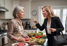 There were fifteen hungry guests in my apartment, raw steaks in the refrigerator, and my furious daughter-in-law demanding, “Why didn’t you do what I told you?” Then my son walked in. I watched him read the forged loan documents, the secret emails, and the sentence that changed everything: Worst case, we pressure his mother to sell her property. He slowly removed his wedding ring. Vanessa screamed my name—but I still had one final document she hadn’t seen.