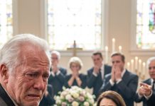 I was standing beside my pregnant wife’s coffin when my son-in-law walked into the funeral holding the hand of his mistress. He didn’t even look ashamed. “She’s gone,” he said coldly. “I’m allowed to move on.” Something inside me snapped. I crossed the aisle and punched him so hard he hit the floor. “You killed more than my daughter’s heart,” I whispered. Then the funeral director suddenly shouted, “Sir… you need to see what we found.”