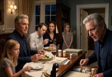 My granddaughter slipped a note beneath my dinner plate while my son could barely hold his spoon. It read, “Grandpa, open the locked drawer in Dad’s study before Sunday.” That night, I found medical logs, forged transfer papers, and one chilling message: “Once he fails the evaluation, the house and firm are ours.” Then Lily appeared behind me and whispered, “Mom gives Dad extra pills.