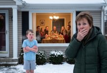 My daughter-in-law laughed when I warned her that locking a child outside in eight-degree weather wasn’t “discipline.” “You can’t do anything to us,” she said. My son smirked and ordered me to leave his house. I quietly placed one document beside the cranberry sauce. “Read paragraph nine.” His smile disappeared. Then my grandson whispered, “Grandma… this isn’t the first time.” That was the moment Thanksgiving dinner turned into evidence.