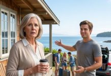 “My grandson called it his Airbnb,” I said, staring at the strangers unloading suitcases onto my porch. Tyler smirked. “You can stay in the back room when nobody books it. Be grateful.” I didn’t argue. I simply handed him an envelope. “You should read this before your guests do.” His smile vanished when he discovered I owned the cottage, had canceled every booking, and had already contacted my attorney.
