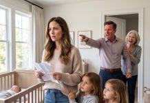 The divorce papers hit my face before my newborn daughter had even opened her eyes. Marcus pointed at the door and screamed, “Get out. Take your daughters. No room for a woman who can’t give me a son.” His mother laughed behind him. I picked up the papers, looked straight into his eyes, and whispered four words: “Read your own contracts.” His smile vanished. He had no idea what I was about to uncover.
