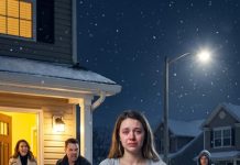 My sister’s voice trembled through the phone. “Brother… please come get me.” Twenty minutes later, I pulled up to her house and froze. She stood barefoot in the snow, clutching her six-month-old baby, while her husband tossed her suitcase onto the driveway and his mistress laughed beside him. “Get out of my house!” he shouted. I stepped from the car, fists clenched. “You should’ve checked who actually owns this house before throwing my sister out.”