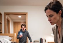 My throat sealed shut as I dragged my numb, shaking body across my son’s boarding-school dorm floor, clawing for the antidote in my pocket. My stepmother calmly crushed the injector beneath her designer heel. “Suffocate quietly, sweetheart,” she whispered. “Your trust fund finally belongs to me.” My vision blurred—until I saw my son standing behind her, holding a phone. “Mom,” he said coldly, “don’t move. She just confessed to everything.”