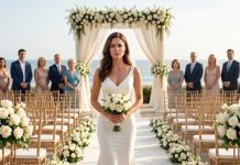 “YOU’RE MARRYING A SECURITY GUARD?” My mother laughed as my family abandoned my wedding. Sixty-six invitations, almost sixty-six empty chairs. I walked down the aisle alone, refusing to cry. Then a guest posted a 15-second video of my groom stepping onto the stage. My phone exploded. Mom called, trembling, “Who did you marry?” I looked at Daniel and smiled. “The man you were too arrogant to know.”