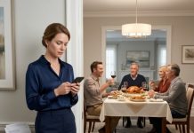 On Thanksgiving night, I saw the photo: my husband’s entire family gathered around the table, smiling beneath the caption, “Nothing matters more than family.” My name was nowhere. Then Marcus called, furious: “Why did Dad’s mortgage payment fail?” I stared at the four transfers I had just canceled. “Because,” I said calmly, “you forgot who was paying for your perfect family.” He went silent. But that was only the beginning.