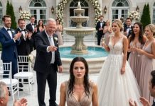 My family burst out laughing when I arrived alone at my sister’s wedding, but the real humiliation came when my father shoved me straight into the fountain. As the guests applauded, I climbed out dripping wet and said, “Remember this moment, ladies and gentlemen.” They laughed even harder. Fifteen minutes later, three black SUVs stopped at the entrance—and when my secret husband stepped out, every face around that fountain went pale.