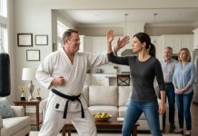 “In this house, the man in charge makes the rules!” my stepfather sneered before swinging his hand at my face. He expected his quiet stepdaughter to flinch. Instead, I caught his wrist and warned, “Don’t touch me again.” Brent laughed because he thought his black belt made him dangerous. Two days later, he attacked me in front of witnesses—and within seconds, he discovered what twelve years in the Army had actually taught me.