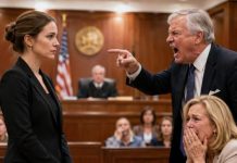 “She stole our house!” my father screamed across the courtroom while my mother sobbed beside him. Every head turned toward me like I was some heartless daughter who had robbed her own family. I didn’t argue. I didn’t cry. I just opened the folder my grandmother had prepared before she died. Then the judge read one sentence inside—and my father’s face went completely white. He had no idea what Grandma had recorded.