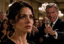 AT MY DAD’S RETIREMENT MY DAD RAISED HIS GLASS AND SAID: “YOU DON’T DESERVE MY NAME. LEAVE.” EVERYONE CLAPPED AND CHEERED. I STOOD UP. BUT THEN MY HUSBAND STOOD TOO “BEFORE SHE GOES, LET’S TELL THEM WHY YOU REALLY FIRED HER.” DAD’S SMILE VANISHED