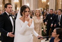 My groom slapped me in front of four hundred guests because I refused to repeat the vows he had written. His mother laughed and said, “Now she’ll learn obedience.” I wiped the blood from my split lip, removed my ring, and handed the microphone to the woman in the front row. “Detective,” I said calmly, “you may play the recording now.” The groom’s smile vanished when his voice filled the cathedral.