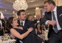 The billionaire CEO slammed into my chest after Victor shoved her in front of two hundred executives. He grabbed my jacket and sneered, “Do you even know who I am?” I looked at his hand, then at his face. “Yes. And you should let go.” Three seconds later, he was pinned against a chair without a single punch thrown. Everyone stared—but Victor had no idea who the quiet single dad really was.
