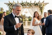 Five minutes before my wedding, my five-year-old grandson pulled me aside. “Grandpa, Mommy cries when you’re gone.” Then he slipped a tiny silver USB into my hand. “She said you have to watch this.” I pressed play—and heard my bride say, “I only need him to marry me before he changes his trust.” I looked toward the altar. Suddenly, the wedding wasn’t the only thing about to collapse.