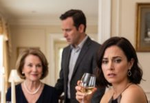 My mother-in-law smiled as she watched her son’s mistress pour something into my glass. “Once she’s gone, the house is ours,” she whispered. I pretended not to hear and took a sip—then suddenly collapsed to the floor. As they celebrated, believing their plan had worked, I opened my eyes just enough to see the mistress whisper, “She’ll never know what we did.” But they had no idea… I had already discovered their secret.