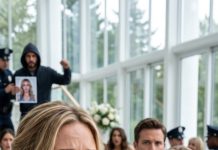 The wedding hall erupted in screams when a terrorist stormed inside, and I watched my fiancé pull my sister-in-law into his arms instead of protecting me. “Stay behind me! I’ll keep you safe!” he shouted. I stood frozen, surrounded by chaos, realizing his choice said more than any wedding vow ever could. But then I noticed something in the terrorist’s hand—and suddenly, I understood why he had chosen her.