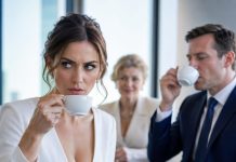 My husband gave me coffee before the $50m meeting and said “drink you need energy”. My mother-in-law smiled drink it dear this meeting is very important. I find something strange so i switched the cups and “waited for him to…”